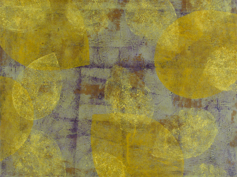 Contemporary Abstract Painting, Abstract Art, Abstract Painting, Meditation, Relaxation, Calming Colors, Home Decor, Hospitality Art, Interconnection, Unity, Yoga, Peaceful, Gregory Arnett Artist, Floating, Dreaming, Wabi Sabi, Yellow, Yellow Ochre, Ochre, Violet, Russet.