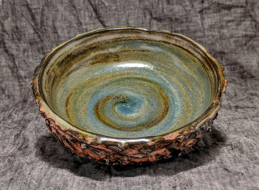 Stoneware Bowl,Contemporary Ceramics,Incised and Stretched Clay,Ceramic Bowl,Rustic Decor, Wabisabi Ceramics,Wabisabi,Footed Bowl,Functional Ceramics,Inspired by Nature,Oxides,Brute Ceramics, Sculptural Ceramics,Hudson Valley Ceramics,Gregory Arnett Studios,Nature Inspired Design,Home Decor,Bas Relief Texture,Sculptural Texture,Handmade,OOAK,One of a Kind,Dark Brown Clay